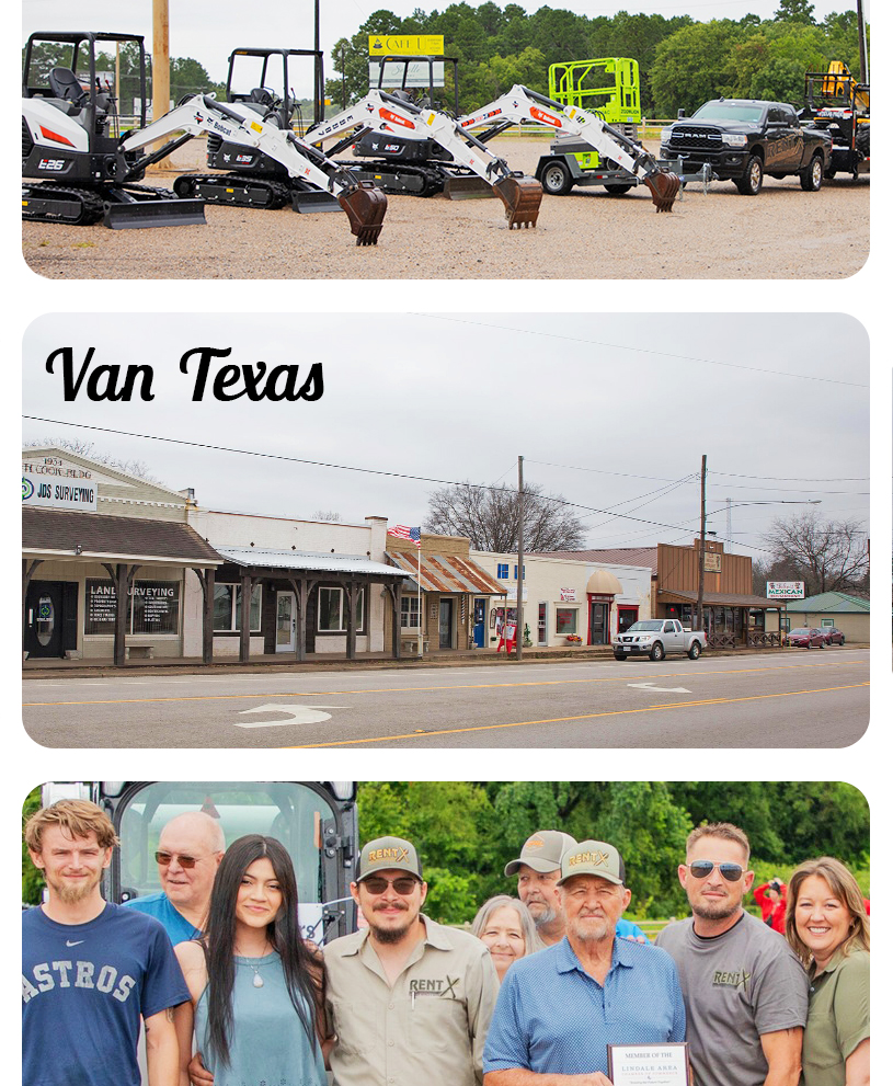 RentX heavy rental equipment serving the city of Van Texas