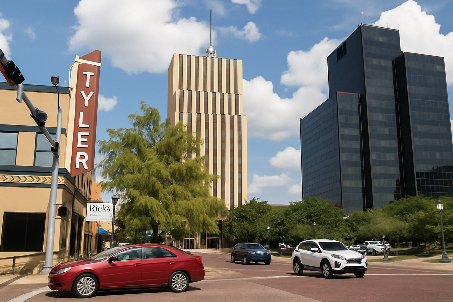 commercial, urban development in Tyler Texas
