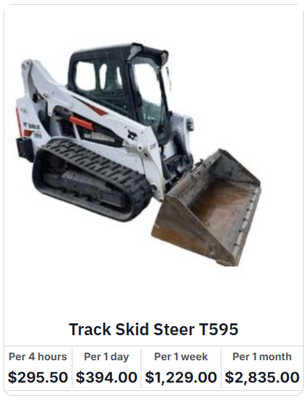 Bobcat T595 Skid Steer Rental