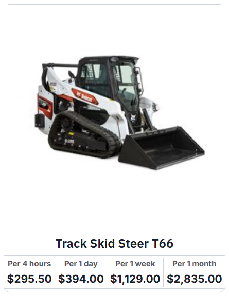 Bobcat T66 Skid Steer Rental